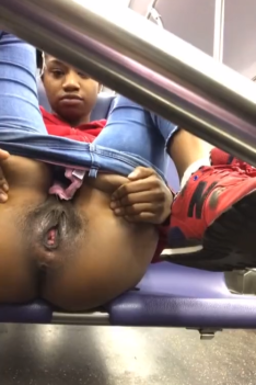 Horny Ebony Teen Flashes Her Pussy In Public Train